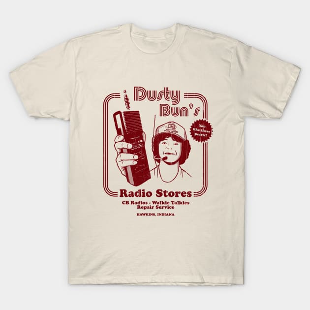 Dusty Bun's Radio Stores T-Shirt by Stationjack